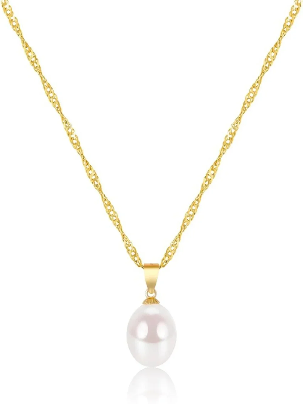 Trendy Dainty Pearl Necklace for Women - 925 Sterling Silver Freshwater Pendant